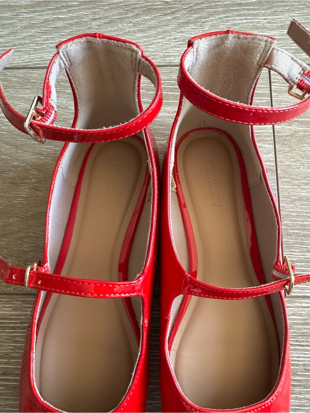 Old Navy Red Patent Mary Jane Ankle Strap Shoes - Picture 2 of 4